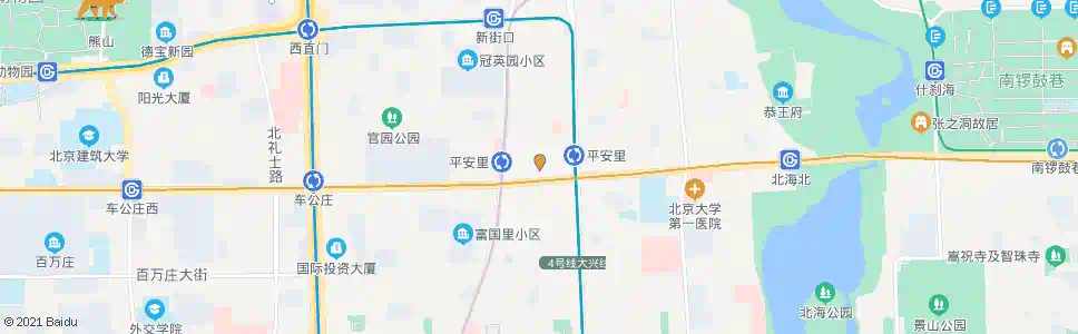 北京平安里站_公交站地图_北京公交_妙搜公交查询2025