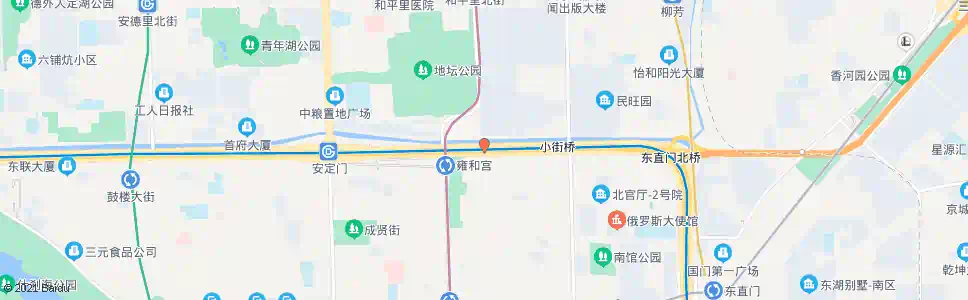 北京雍和宫桥东_公交站地图_北京公交_妙搜公交查询2025