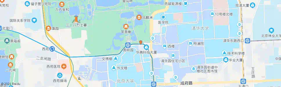 北京圆明园南门_公交站地图_北京公交_妙搜公交查询2025