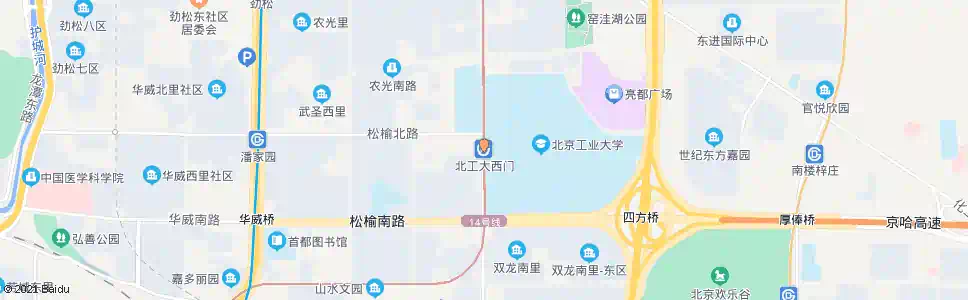 北京北工大西门站_公交站地图_北京公交_妙搜公交查询2025