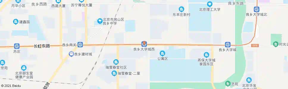 北京良乡大学城西站_公交站地图_北京公交_妙搜公交查询2025