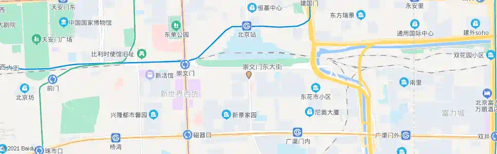北京北花市大街_公交站地图_北京公交_妙搜公交查询2025