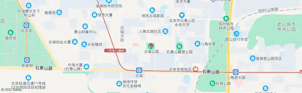 北京古城公园_公交站地图_北京公交_妙搜公交查询2025