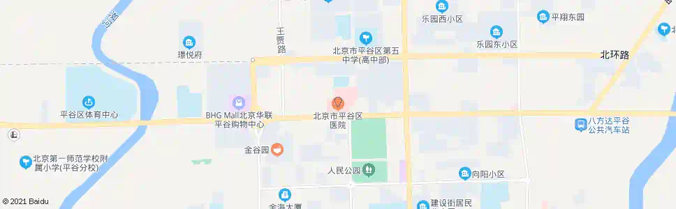 北京平谷区医院(平翔路)_公交站地图_北京公交_妙搜公交查询2025