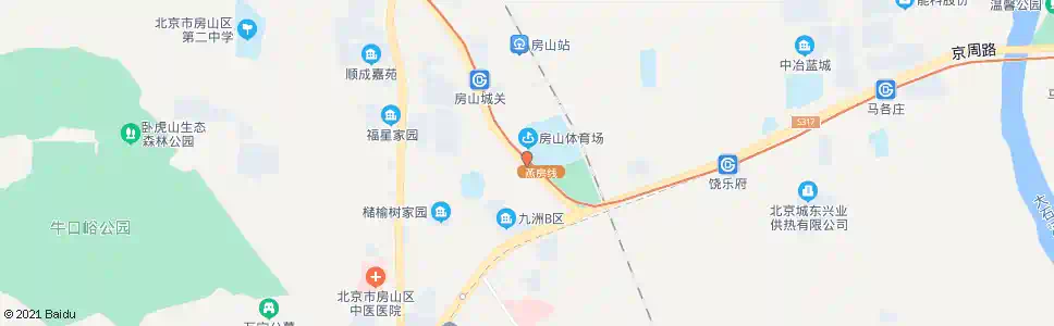 北京房山体育场_公交站地图_北京公交_妙搜公交查询2025