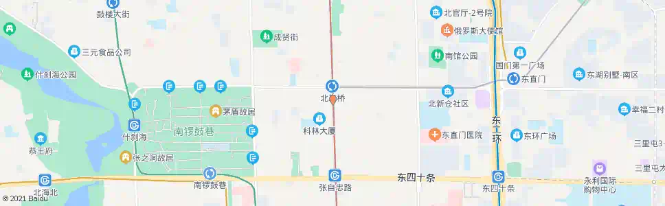 北京北新桥路口南_公交站地图_北京公交_妙搜公交查询2025