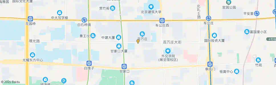 北京百万庄中街_公交站地图_北京公交_妙搜公交查询2025