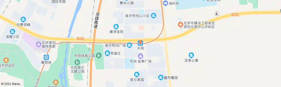 北京长阳环岛南_公交站地图_北京公交_妙搜公交查询2025