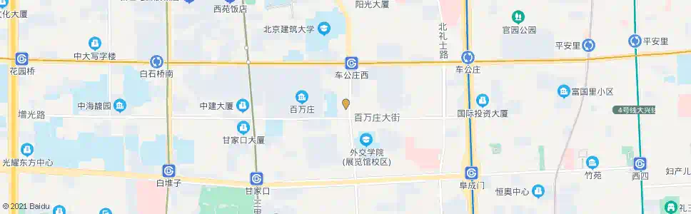 北京百万庄东口_公交站地图_北京公交_妙搜公交查询2025