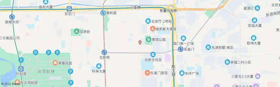北京东直门北小街南口_公交站地图_北京公交_妙搜公交查询2025