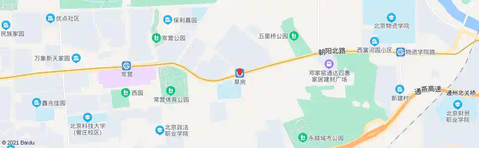 北京地铁草房站_公交站地图_北京公交_妙搜公交查询2025