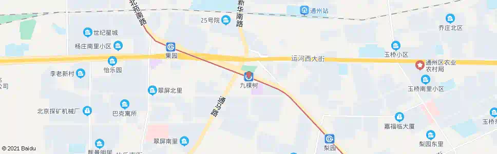 北京九棵树站_公交站地图_北京公交_妙搜公交查询2025
