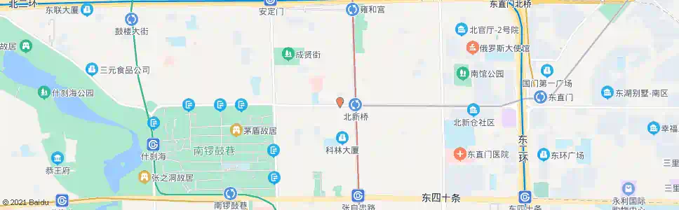 北京北新桥路口西_公交站地图_北京公交_妙搜公交查询2025