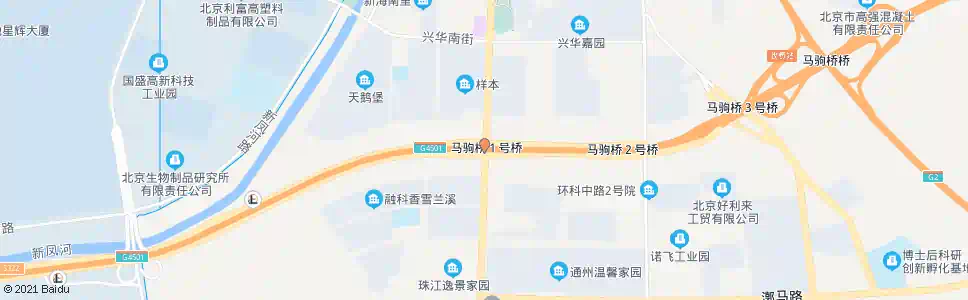 北京马驹桥一号桥南_公交站地图_北京公交_妙搜公交查询2025