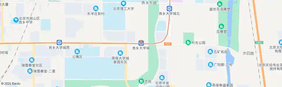 北京地铁良乡大学城站_公交站地图_北京公交_妙搜公交查询2025