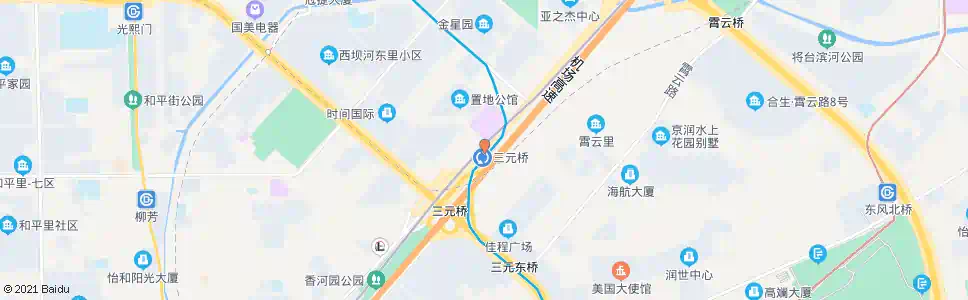北京三元桥_公交站地图_北京公交_妙搜公交查询2025