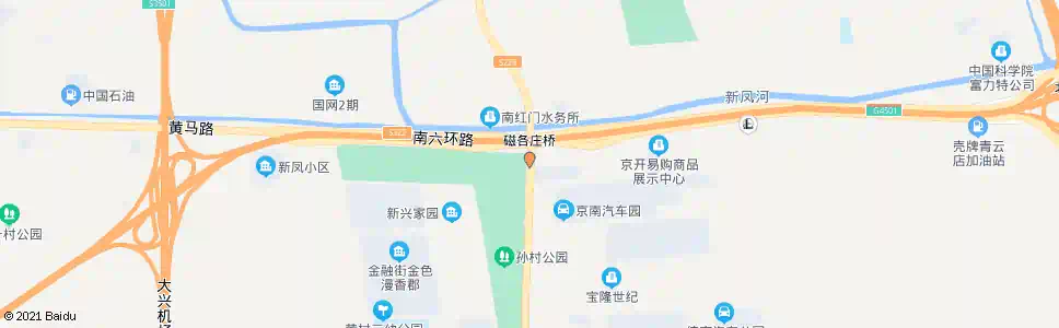 北京磁各庄桥南_公交站地图_北京公交_妙搜公交查询2025