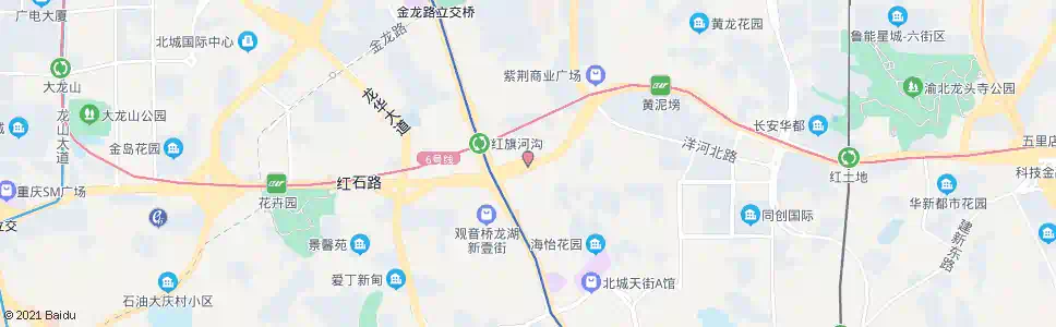 重庆红旗河沟东_公交站地图_重庆公交_妙搜公交查询2025