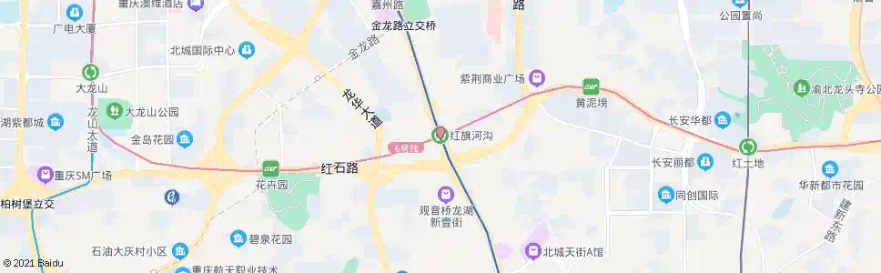 重庆红旗河沟(西)_公交站地图_重庆公交_妙搜公交查询2025