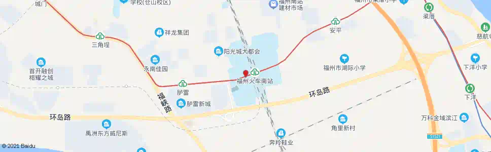 福州南西亭_公交站地图_福州公交_妙搜公交查询2025