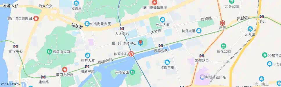 厦门体育中心_公交站地图_厦门公交_妙搜公交查询2025