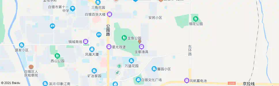 白银金鱼公司东门_公交站地图_白银公交_妙搜公交查询2025