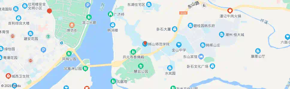 潮州韩山师院_公交站地图_潮州公交_妙搜公交查询2025