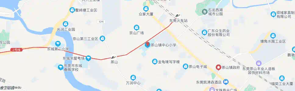 东莞茶山中心小学_公交站地图_东莞公交_妙搜公交查询2025