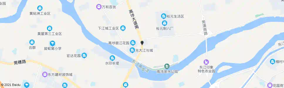 东莞下江城_公交站地图_东莞公交_妙搜公交查询2025