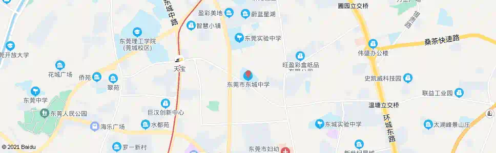 东莞东城职中北_公交站地图_东莞公交_妙搜公交查询2025