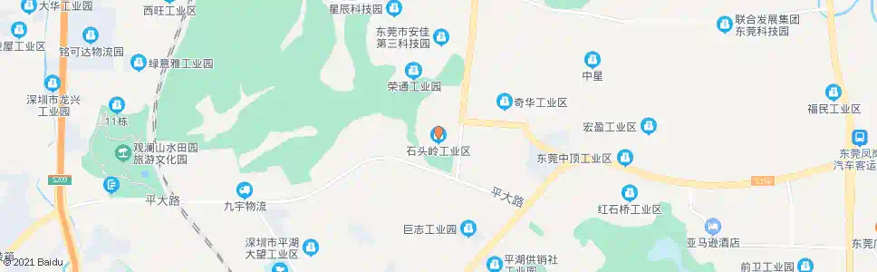 东莞花边岭工业区_公交站地图_东莞公交_妙搜公交查询2025