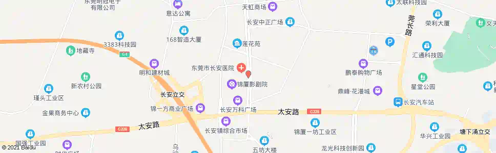 东莞长安医院_公交站地图_东莞公交_妙搜公交查询2025