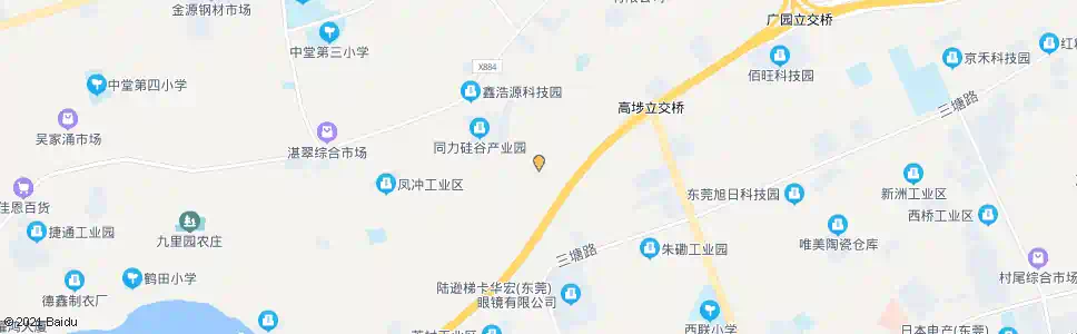 东莞保安围九村(八村路口)_公交站地图_东莞公交_妙搜公交查询2025