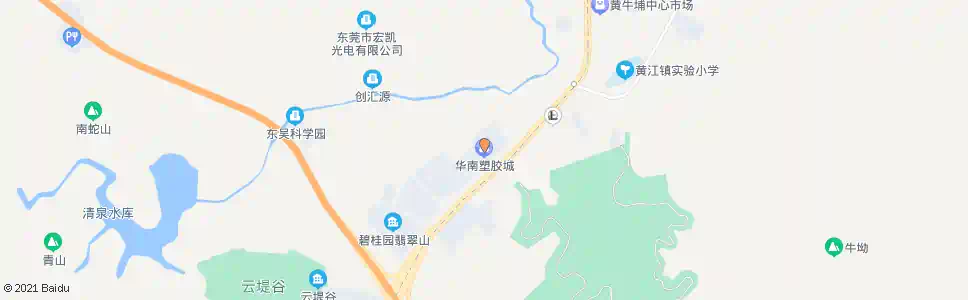 东莞华南塑胶城(黄京坑路)_公交站地图_东莞公交_妙搜公交查询2025