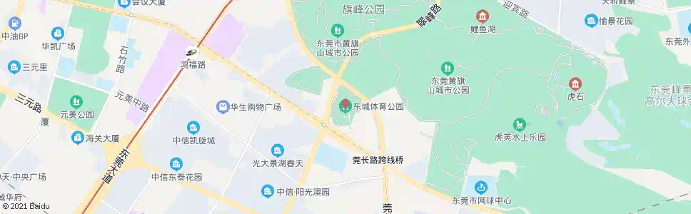 东莞东城体育公园_公交站地图_东莞公交_妙搜公交查询2025
