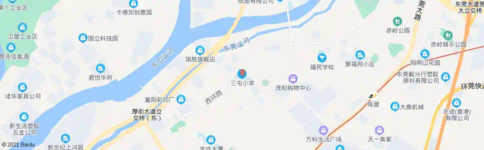 东莞三屯小学_公交站地图_东莞公交_妙搜公交查询2025
