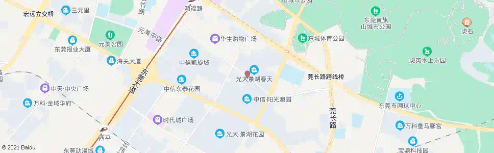 东莞景湖春天南_公交站地图_东莞公交_妙搜公交查询2025