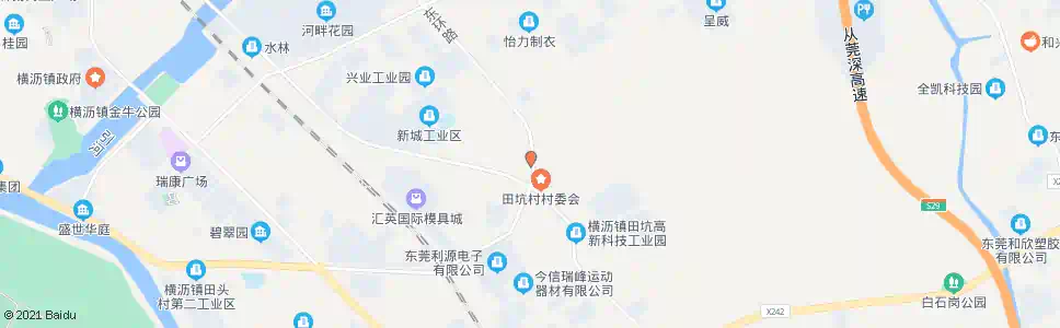 东莞田坑村委会_公交站地图_东莞公交_妙搜公交查询2025