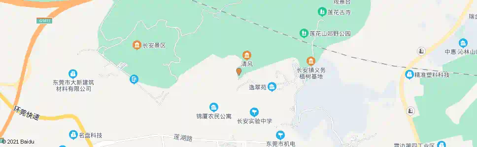 东莞长安郊野公园入口_公交站地图_东莞公交_妙搜公交查询2025