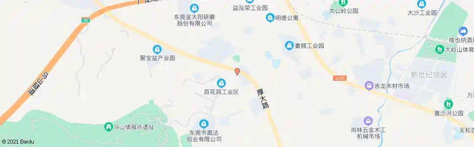 东莞百花洞厚大路口_公交站地图_东莞公交_妙搜公交查询2025