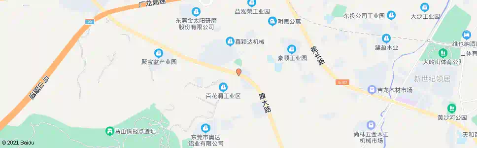 东莞厚大路百花洞路口_公交站地图_东莞公交_妙搜公交查询2025