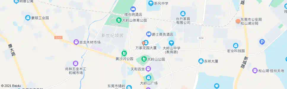 东莞大岭山综合市场东_公交站地图_东莞公交_妙搜公交查询2025