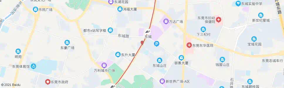 东莞东城中心西_公交站地图_东莞公交_妙搜公交查询2025