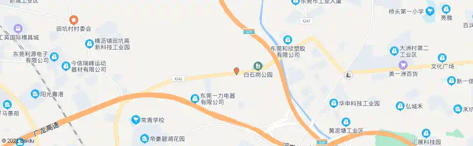 东莞白石岗市场_公交站地图_东莞公交_妙搜公交查询2025