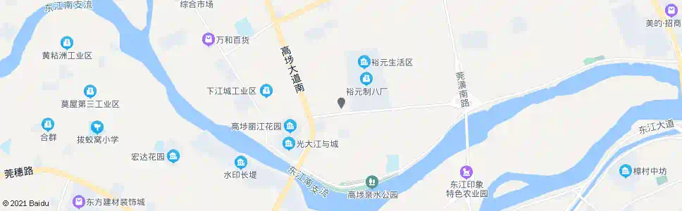 东莞下江城综合市场_公交站地图_东莞公交_妙搜公交查询2025
