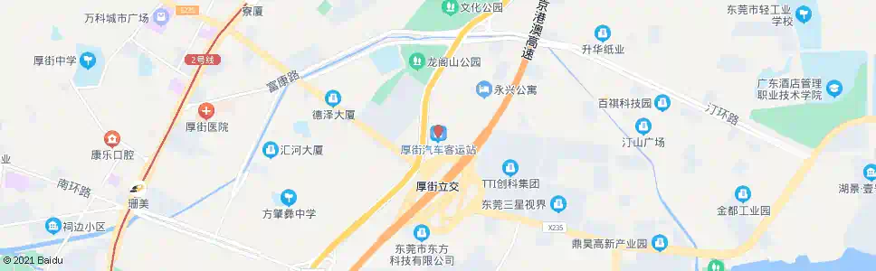东莞厚街广场北_公交站地图_东莞公交_妙搜公交查询2025