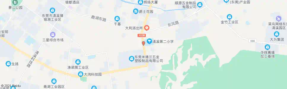 东莞清溪第二小学_公交站地图_东莞公交_妙搜公交查询2025