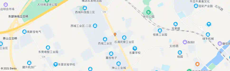 东莞西城科技园1区_公交站地图_东莞公交_妙搜公交查询2025