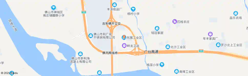 佛山东围工业区_公交站地图_佛山公交_妙搜公交查询2025