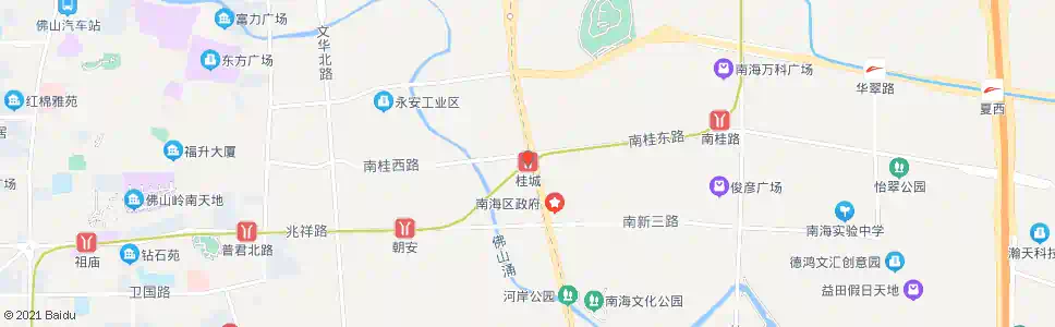 佛山桂城立交_公交站地图_佛山公交_妙搜公交查询2025